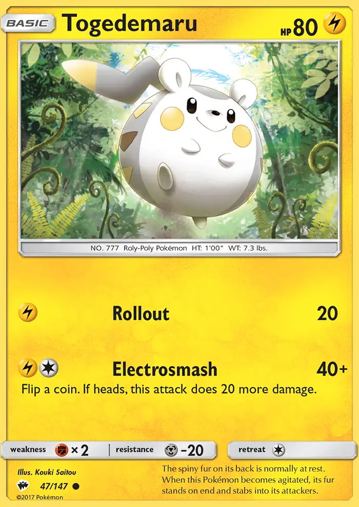 Togedemaru, Pokémon card