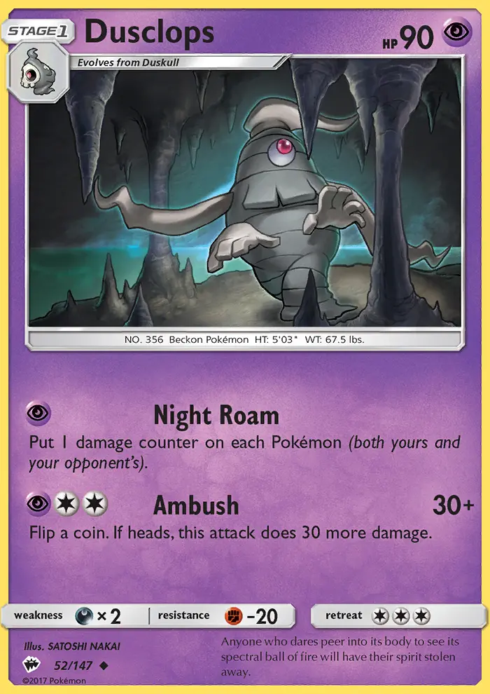 Dusclops, Pokémon card