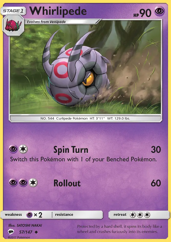 Whirlipede, Pokémon card