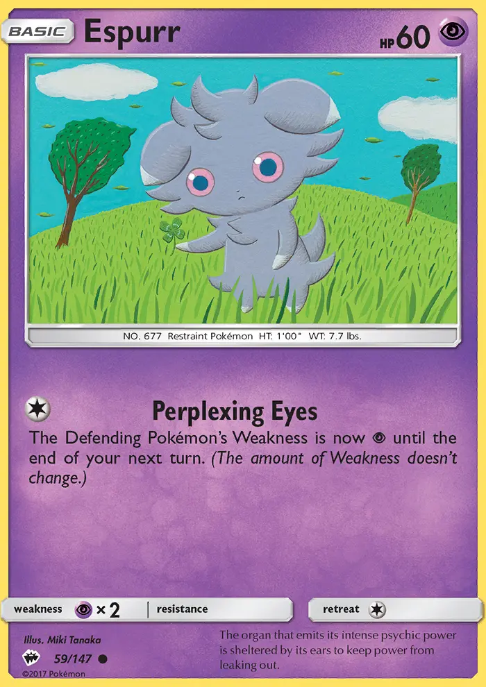 Espurr, Pokémon card