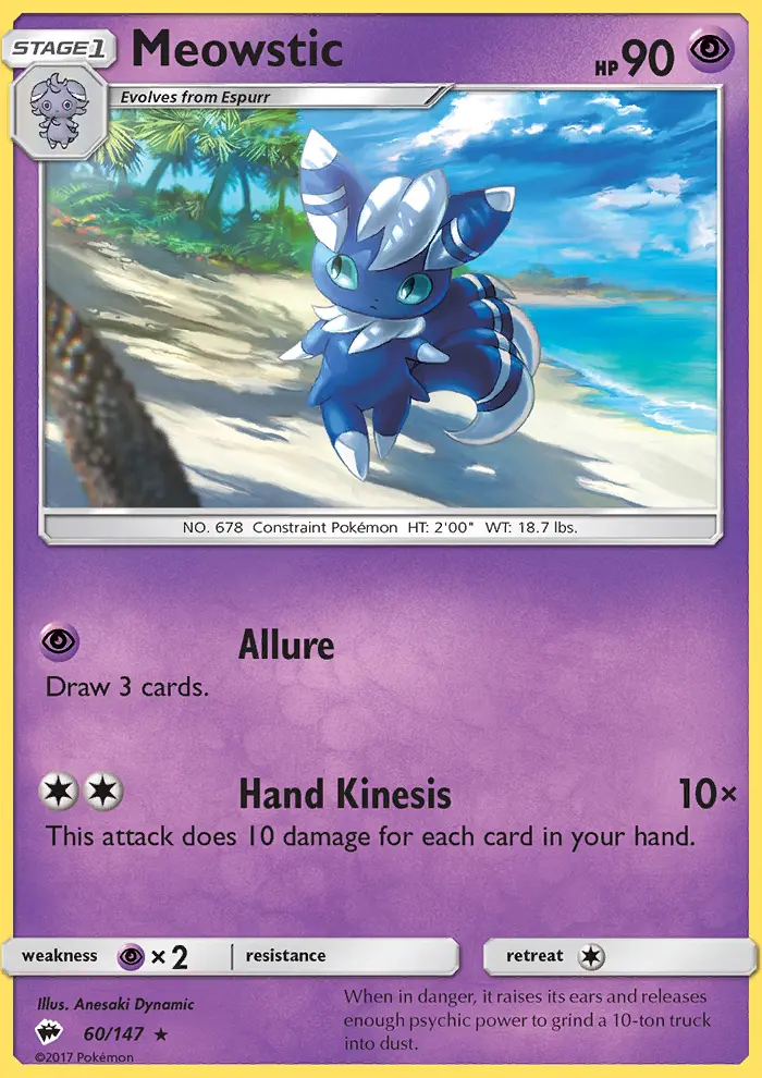 Meowstic, Pokémon card