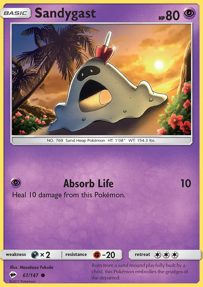 Sandygast, Pokémon card