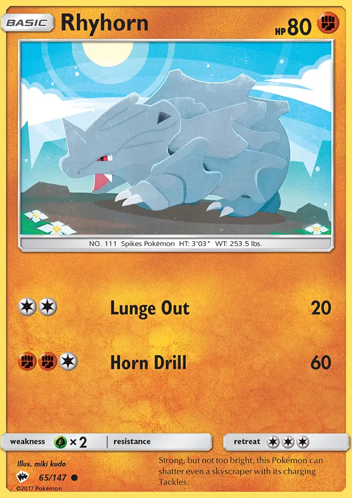 Rhyhorn, Pokémon card