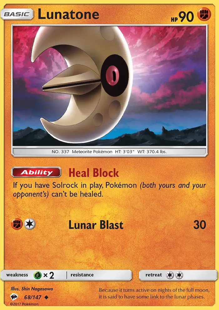 Lunatone, Pokémon card