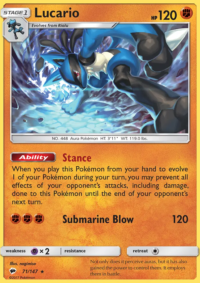 Lucario, Pokémon card