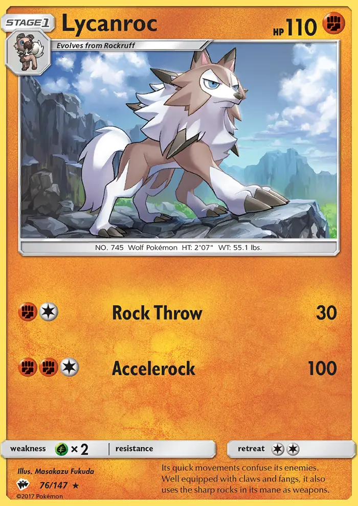 Lycanroc, Pokémon card