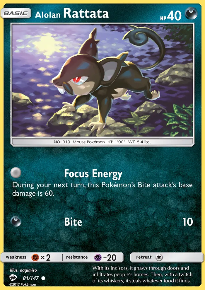 Alolan Rattata, Pokémon card