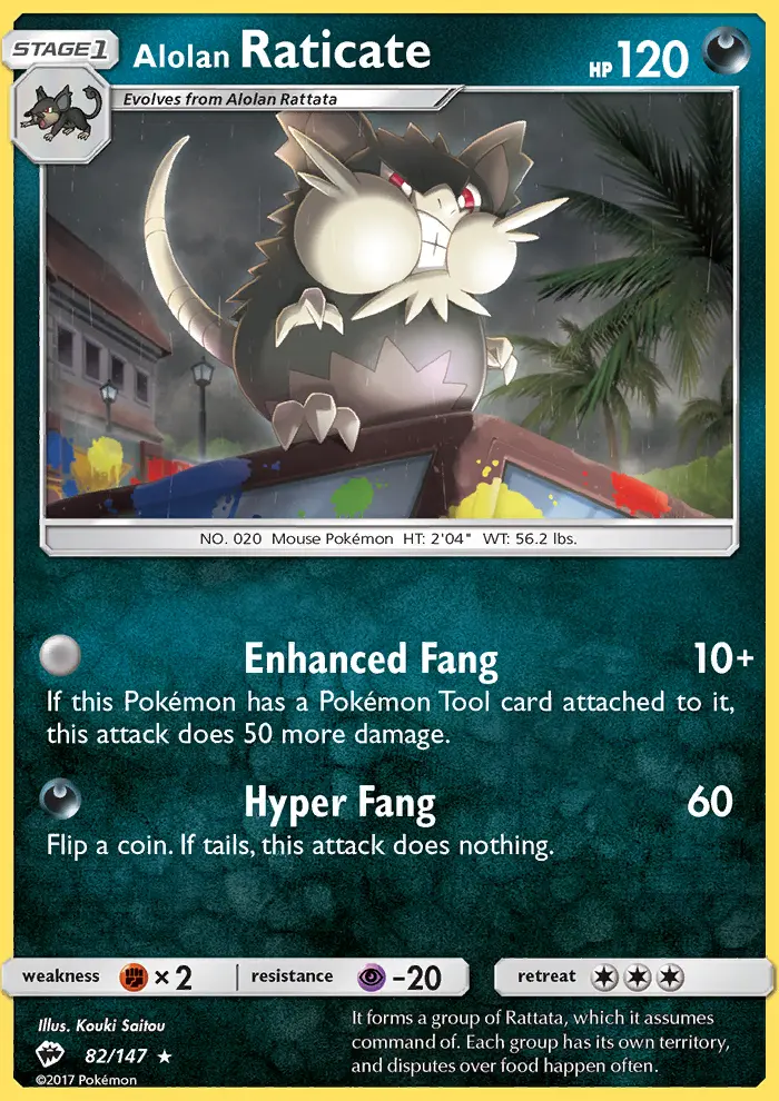 Alolan Raticate, Pokémon card