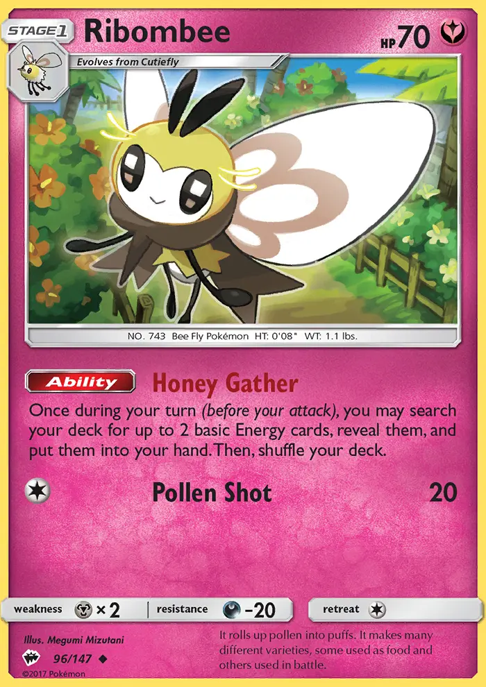 Ribombee, Pokémon card