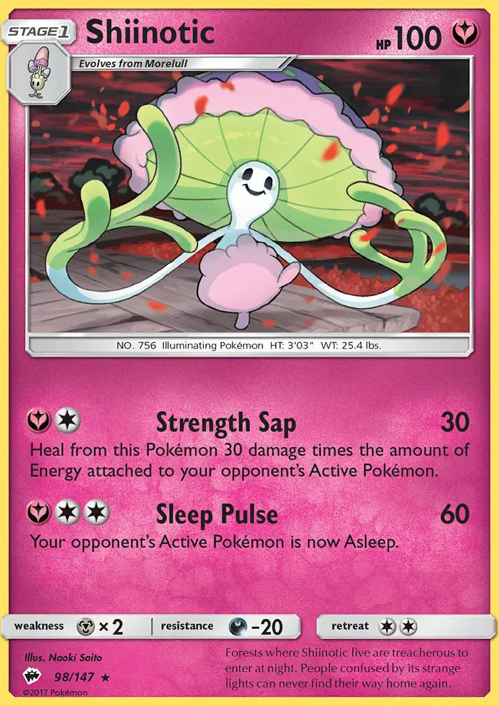 Shiinotic, Pokémon card