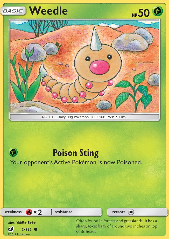 Weedle, Pokémon card