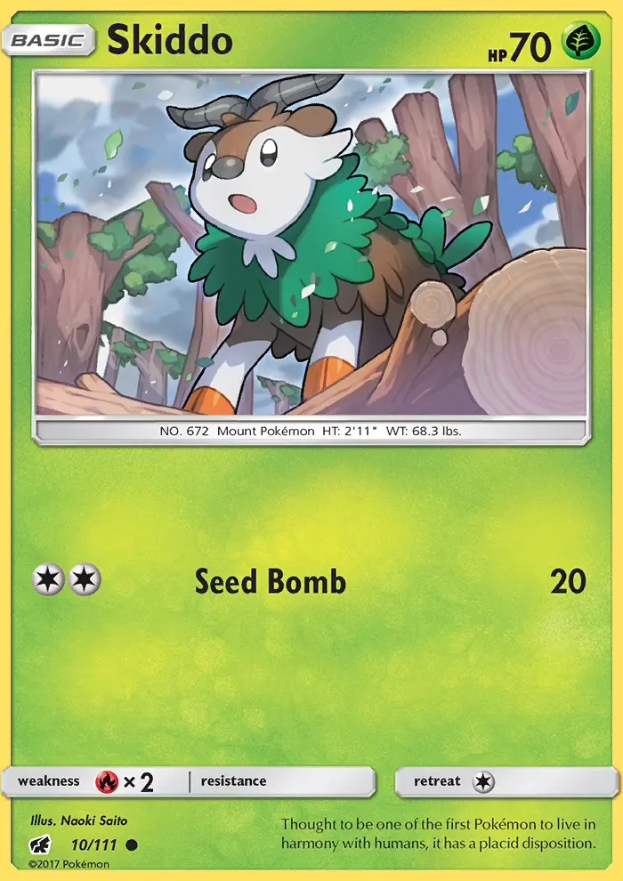 Skiddo, Pokémon card