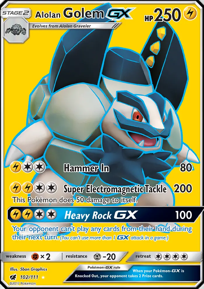 Alolan Golem GX, Pokémon card