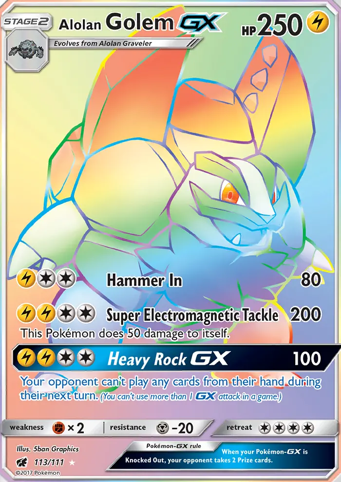 Alolan Golem GX, Pokémon card