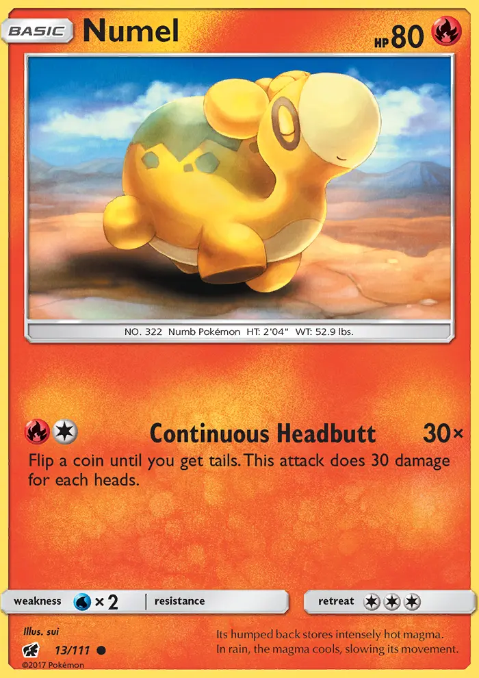 Numel, Pokémon card