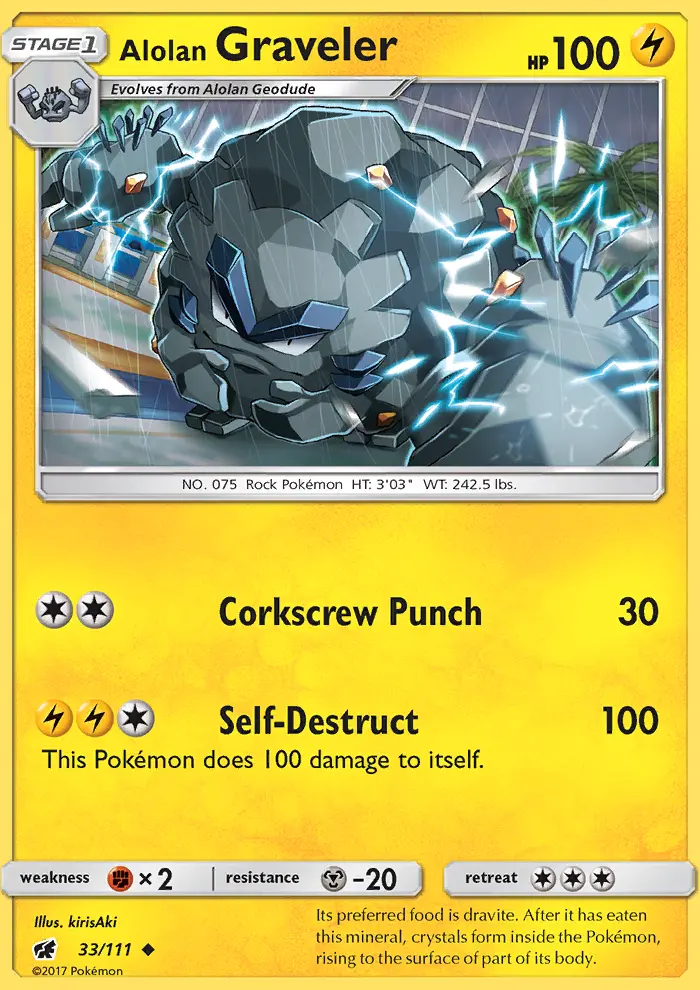 Alolan Graveler, Pokémon card