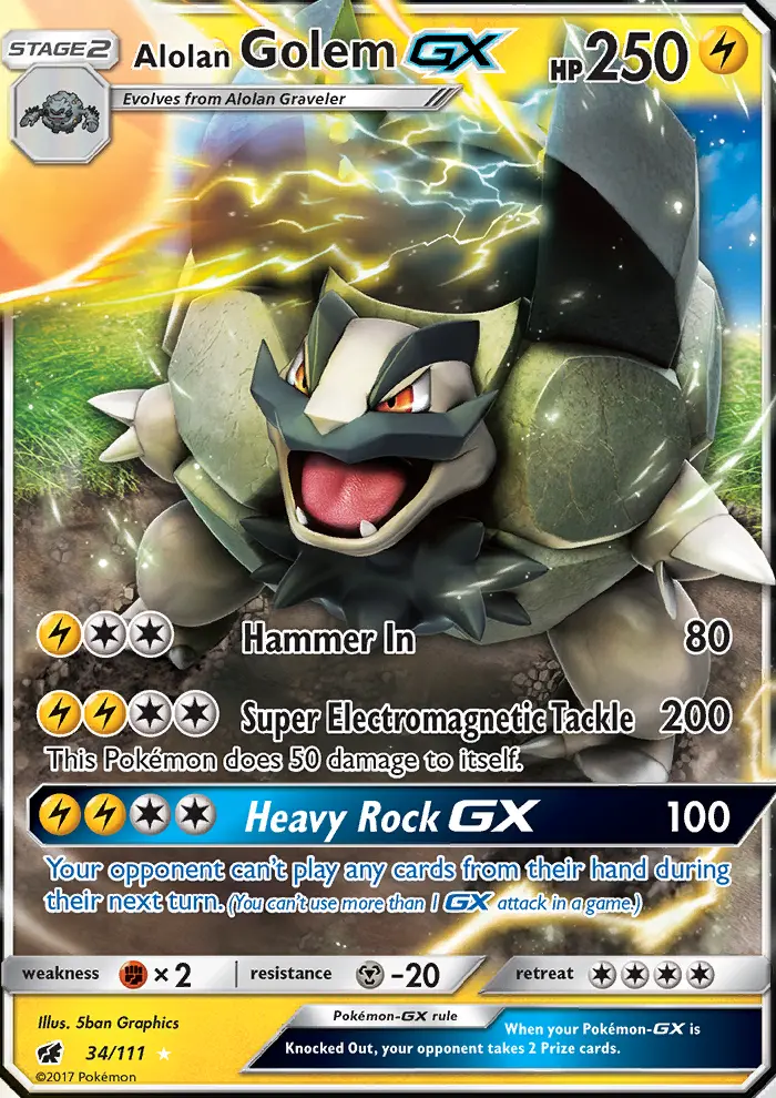Alolan Golem GX, Pokémon card