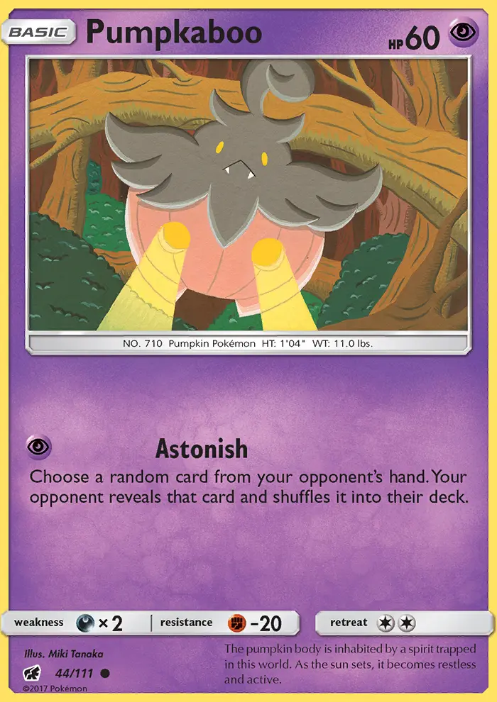 Pumpkaboo, Pokémon card