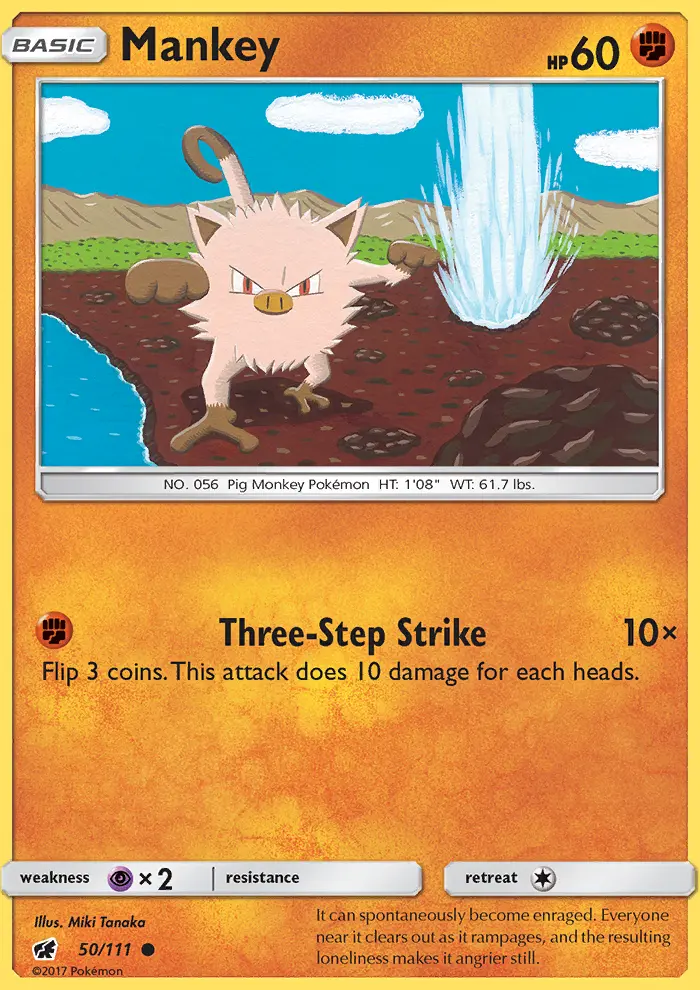 Mankey, Pokémon card