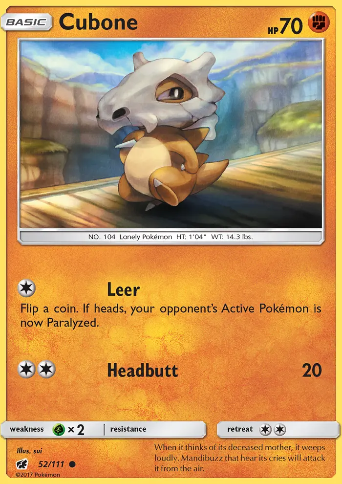 Cubone, Pokémon card