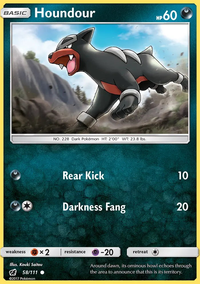 Houndour, Pokémon card