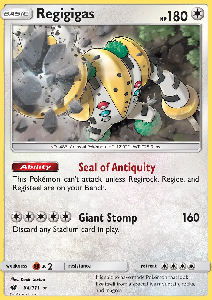 Regigigas, Pokémon card