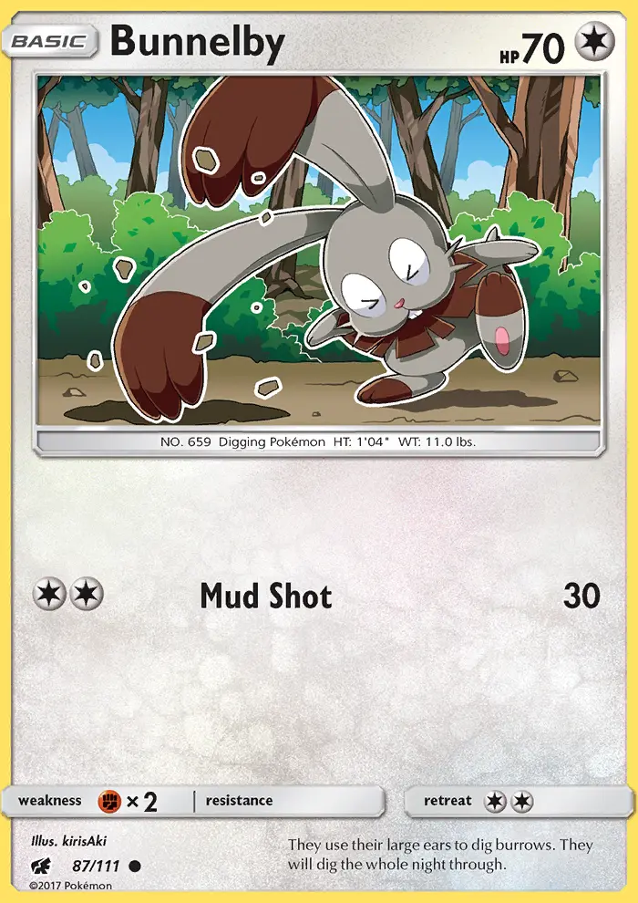 Bunnelby, Pokémon card