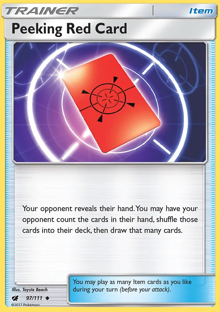Peeking Red Card, Pokémon card