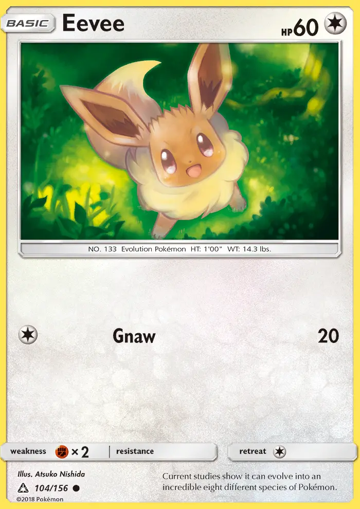 Eevee, Pokémon card