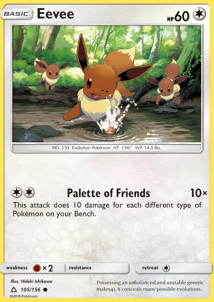 Eevee, Pokémon card