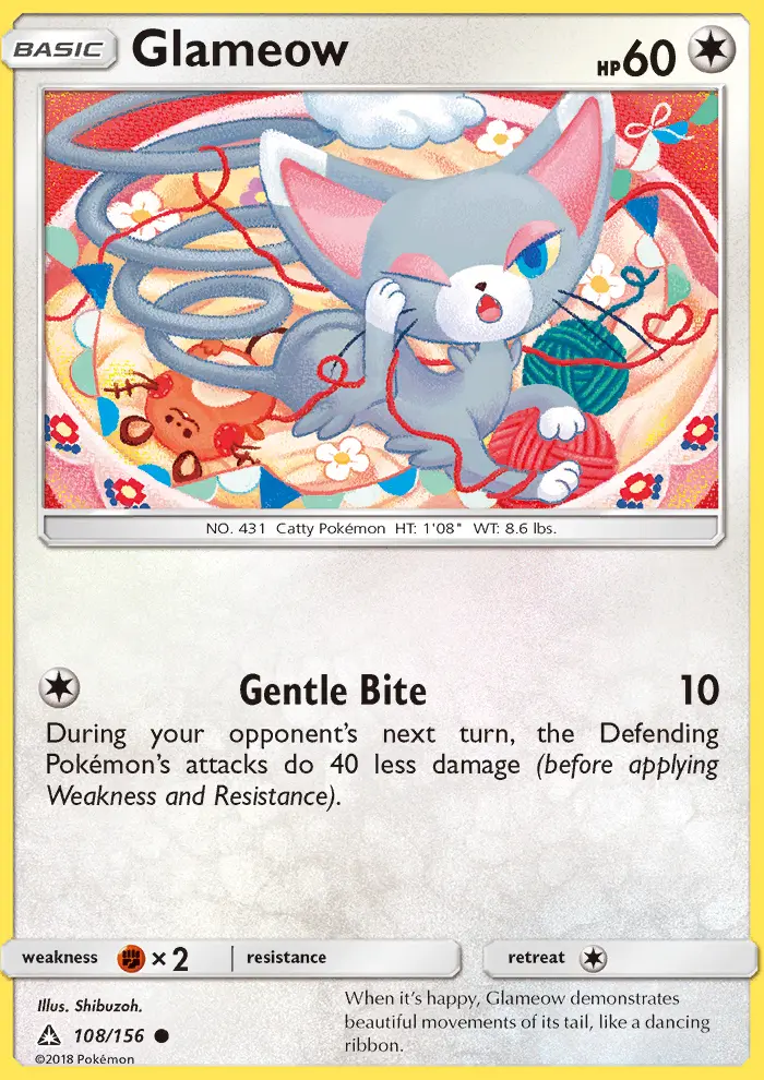 Glameow, Pokémon card