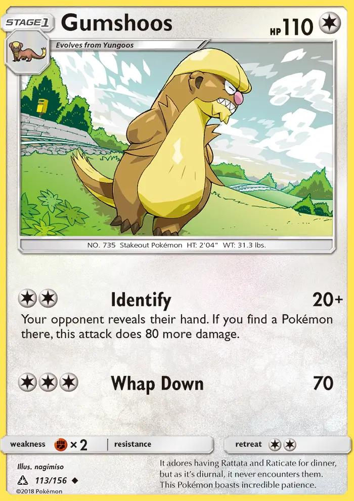 Gumshoos, Pokémon card