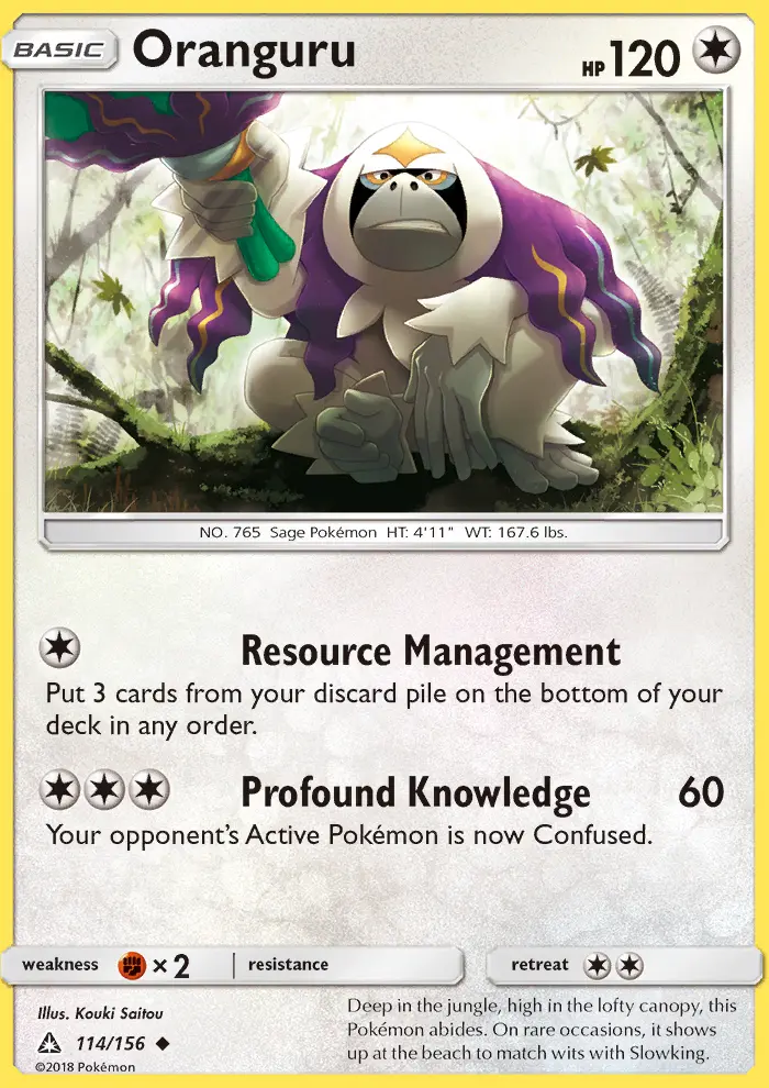 Oranguru, Pokémon card