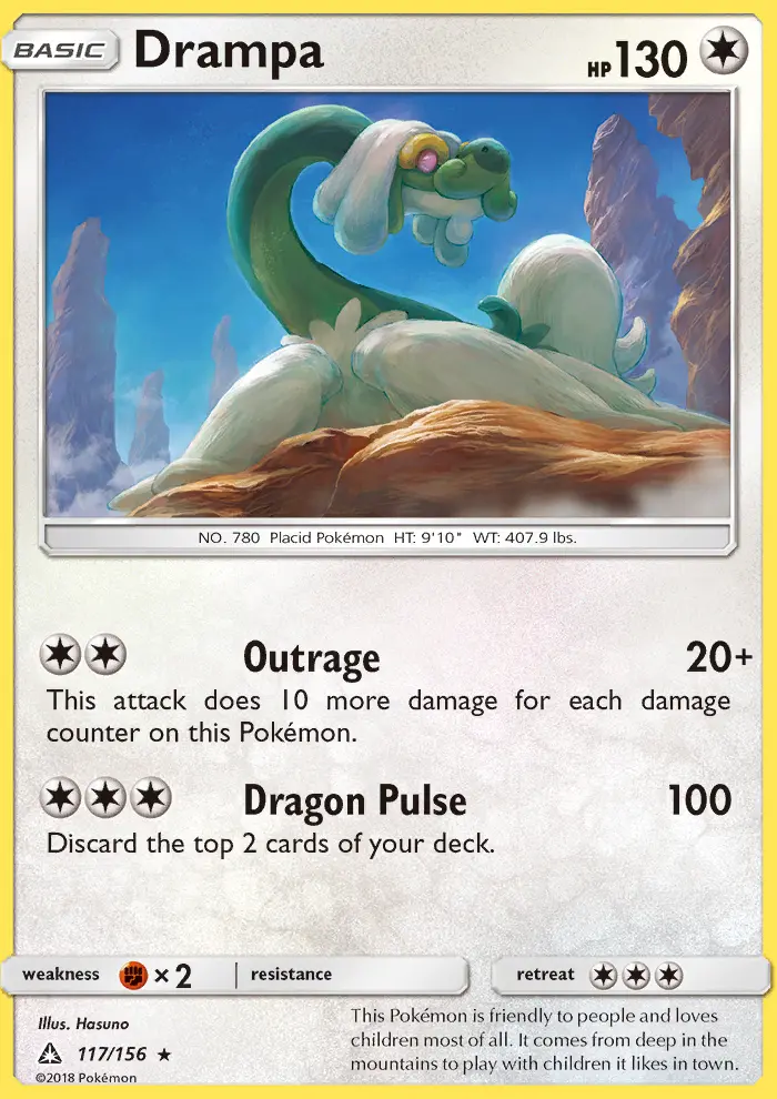 Drampa, Pokémon card