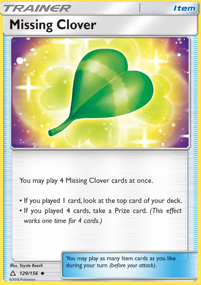 Missing Clover, Pokémon card