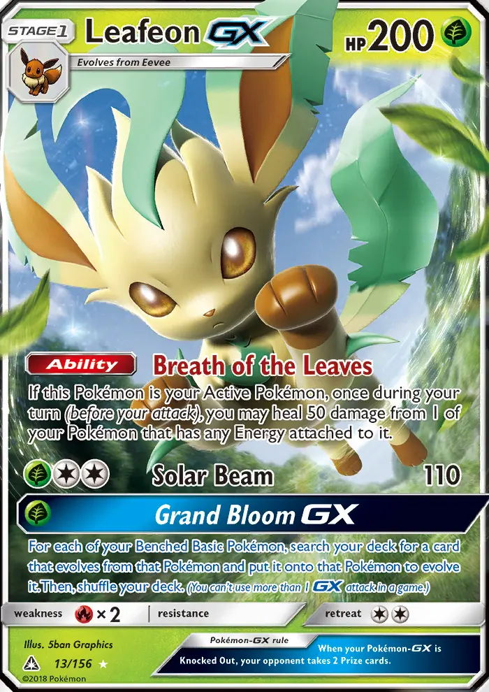 Leafeon GX, Pokémon card