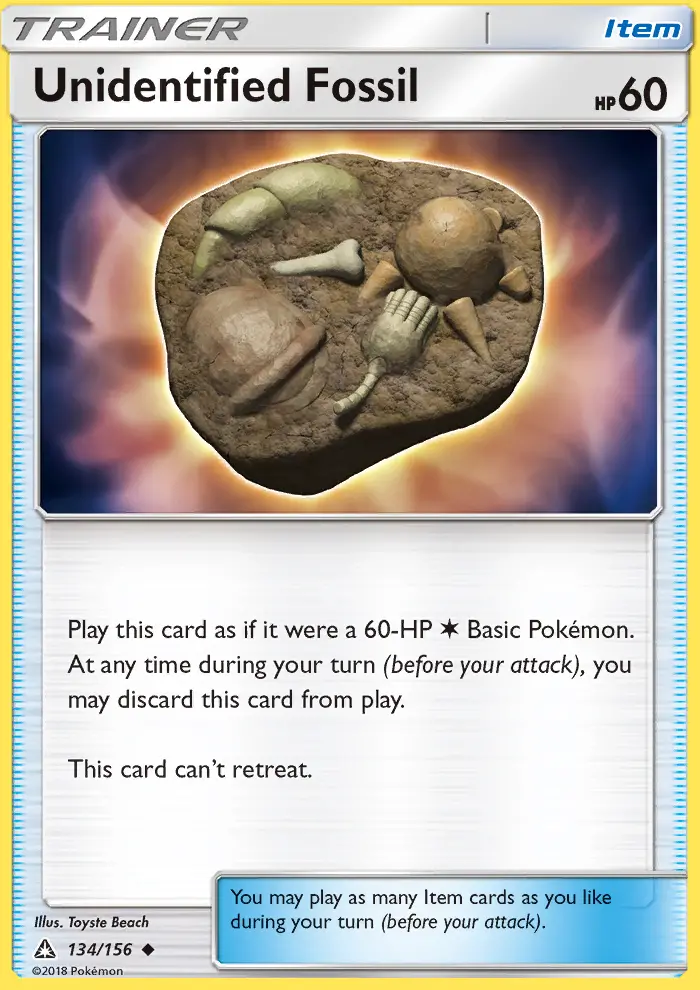 Unidentified Fossil, Pokémon card