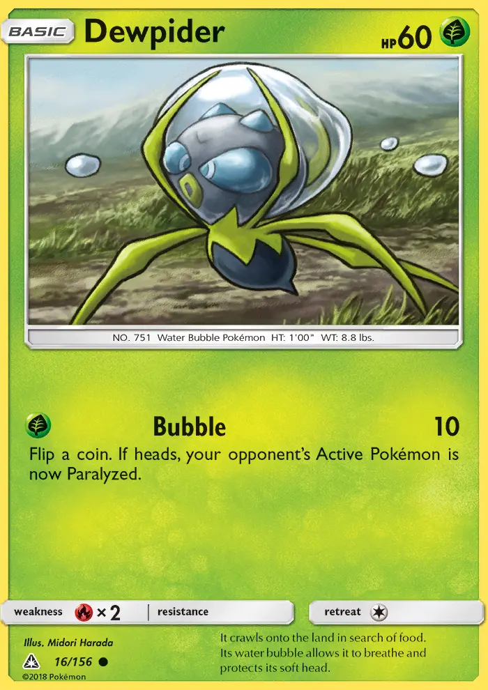 Dewpider, Pokémon card