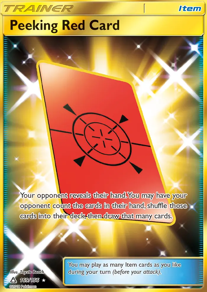 Peeking Red Card, Pokémon card