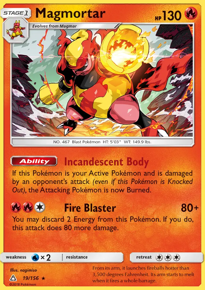 Magmortar, Pokémon card
