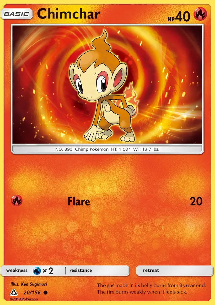 Chimchar, Pokémon card