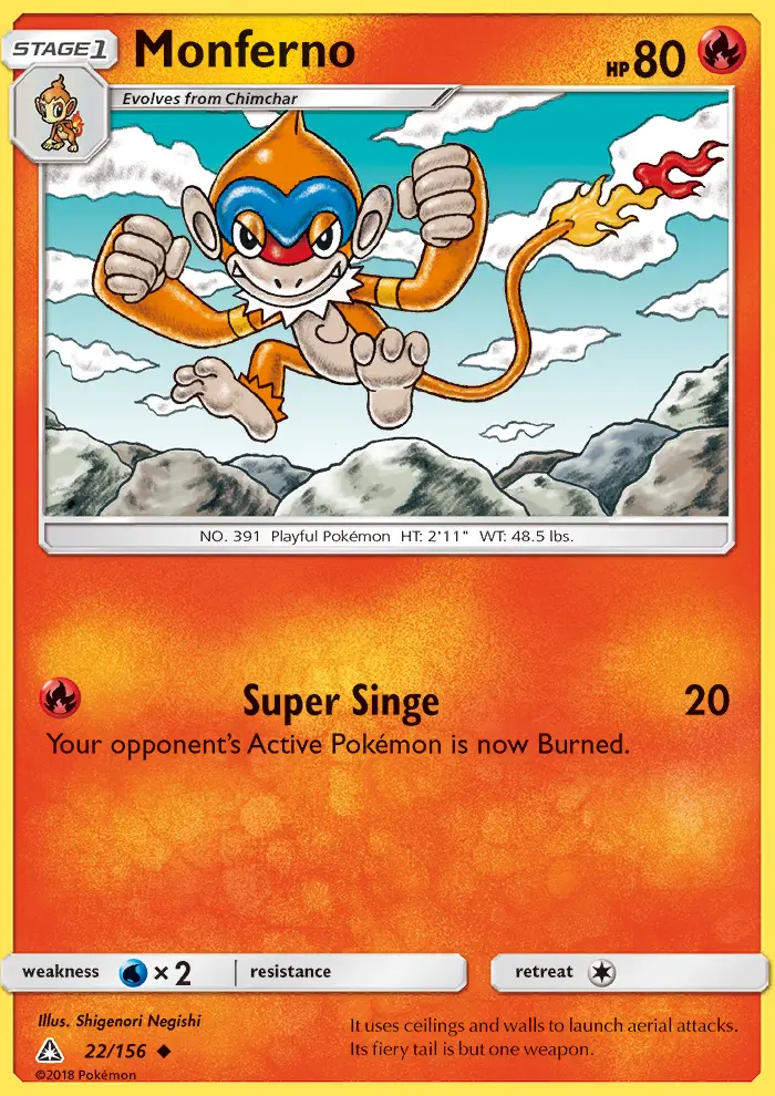 Monferno, Pokémon card