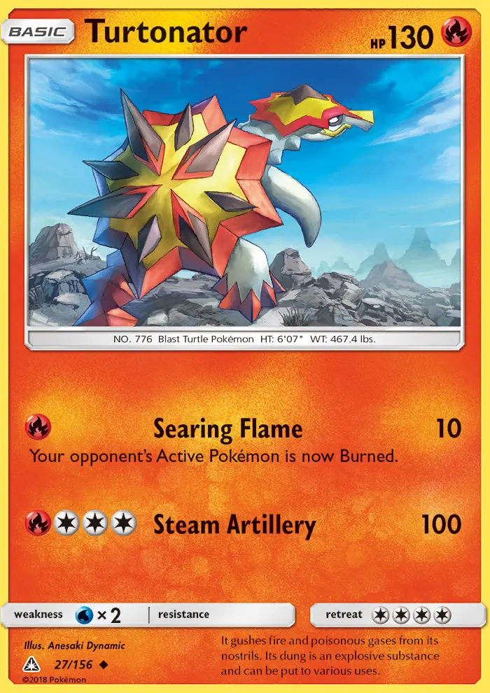 Turtonator, Pokémon card