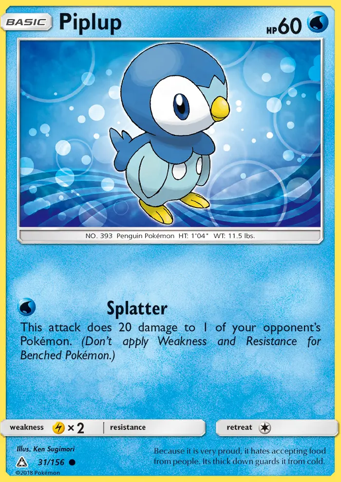 Piplup, Pokémon card