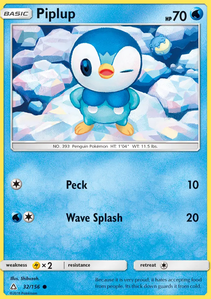Piplup, Pokémon card
