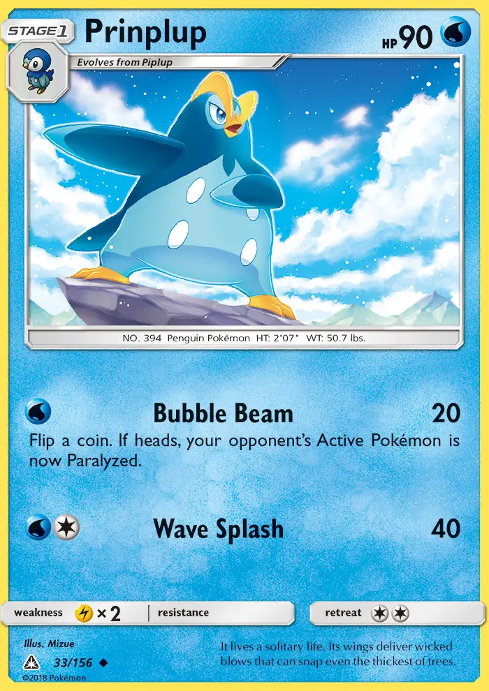 Prinplup, Pokémon card