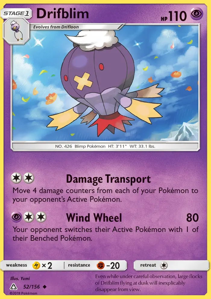 Drifblim, Pokémon card