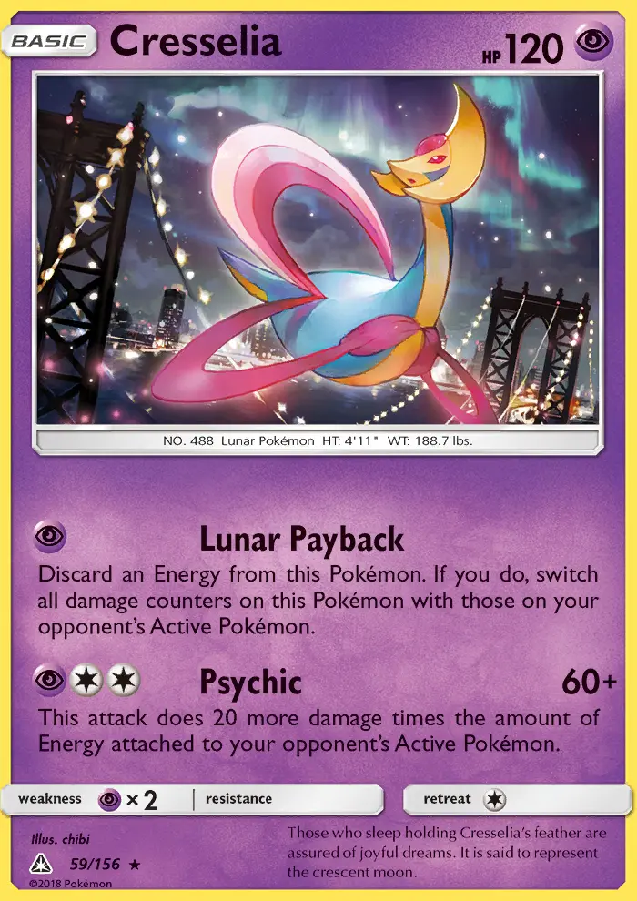 Cresselia, Pokémon card
