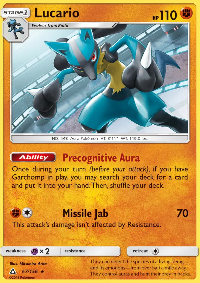 Lucario, Pokémon card