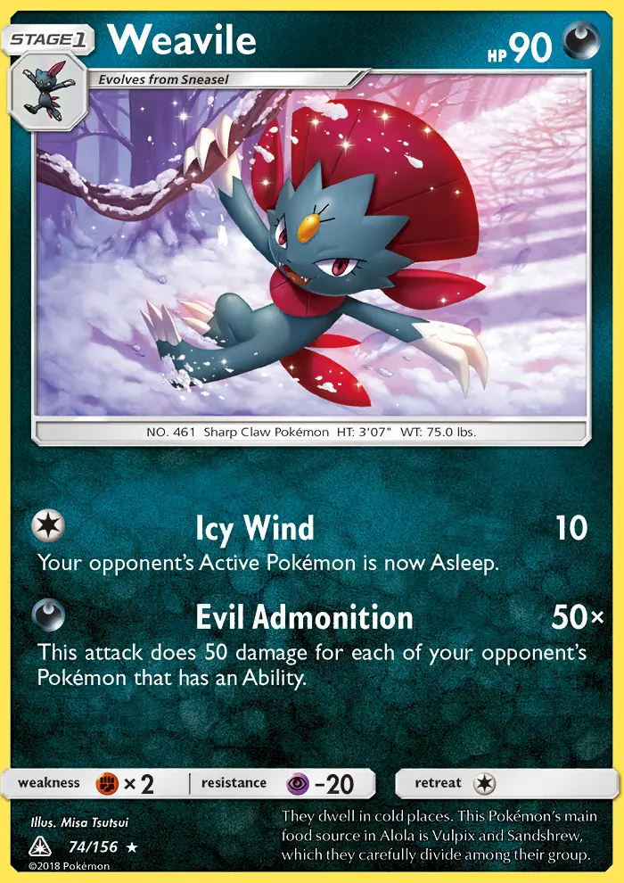 Weavile, Pokémon card